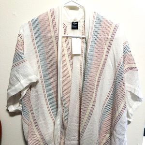 Rainbow Stripe Threaded Kimono